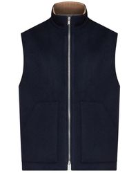 Lardini - Jassen ,Blauw ,Wol Vest Van Wol En Kasjmier - Lyst