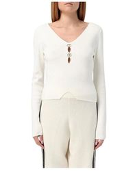 Twinset - Schwarzer V-Ausschnitt Strickpullover - Lyst
