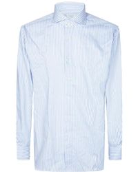Xacus - Overhemden ,Blauw ,Katoen Camicia No Stiro Riga Pari - Lyst
