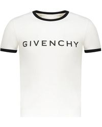 Givenchy - Tops ,Wit ,Katoen T-Shirt Met Korte Mouwen - Lyst