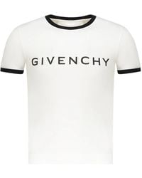 Givenchy - Tops ,Wit ,Katoen T-Shirt Met Korte Mouwen - Lyst