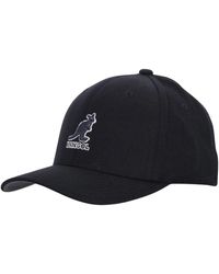 Kangol - Zwarte Wollen Flexfit Gebogen Klep Pet - Lyst