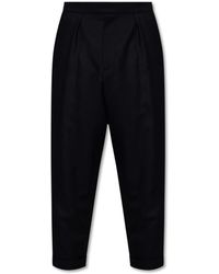 Balmain - Zwarte Katoenen Broek Met Zijstrepen - Lyst