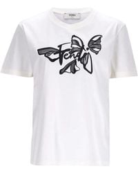 Fendi - T-Shirt Met Ronde Hals - Lyst