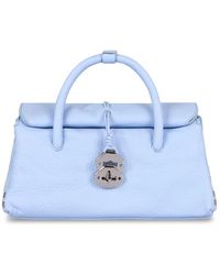 Zanellato - Handtasche Aus Genarbtem Leder Mit Nieten - Lyst