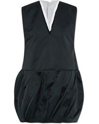Jil Sander - Kleedjes ,Zwart ,V-Hals Jurk - Lyst