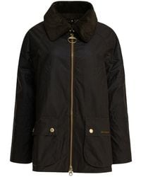 Barbour - Grüne Jacke Mit Cordkragen - Lyst