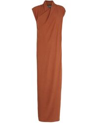 Cortana - Amanita, Lang Rood Lava Zijden Stretch Jurk - Lyst