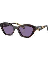 Prada - Cat-eye sonnenbrille mit violetten verspiegelten gläsern - Lyst