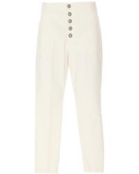 Dondup - Witte Denim Broek - Lyst