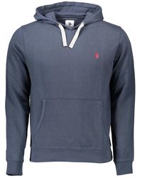 U.S. POLO ASSN. - Blauwe Hoodie Met Rits En Logo - Lyst