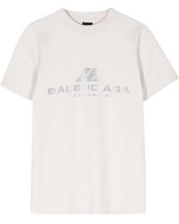 Balenciaga - Weiße t-shirts und polos mit logo-print - Lyst