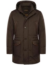 Moorer - Jassen ,Bruin ,Polyester Gewatteerd Jack Met Capuchon - Lyst