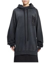 Ann Demeulemeester - Bequemer Hoodie Mit Bedruckten Patches - Lyst