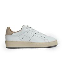 Hogan - Weiße ledersneaker mit nieten - Lyst
