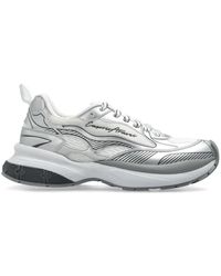 Emporio Armani - Silberne Sneakers Mit Weißen Details - Lyst