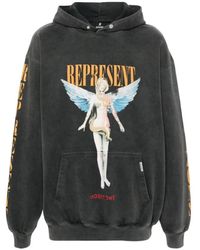Represent - Sweatshirt mit grafischem druck und kapuze - Lyst