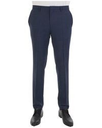 HUGO - Broeken ,Blauw ,Leer Geruite Pantalon Extra Slim Fit - Lyst