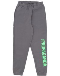 Propaganda - Broeken ,Grijs ,Katoen Verticale Logo Trainingsbroeken Fleece Trainingspak - Lyst