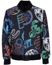 KTZ - Blouson Bomber Homme Nba All Over Print Bomber Noir/Multi - Lyst