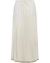 Vince - Rokken ,Wit ,Polyester Geplooide Midi-Rok - Lyst