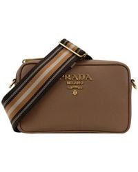 Prada - Leder Damen Schultertasche Mit Reißverschluss - Lyst