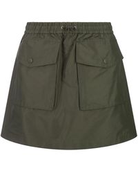 Moncler - Grüner taffeta twill mini rock - Lyst