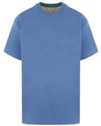 Bottega Veneta - Blaues oversize baumwoll t-shirt mit rundhalsausschnitt - Lyst