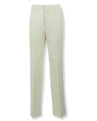 Ami Paris - Broeken ,Wit ,Leer Low Waist Straight Pant - Lyst
