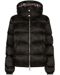 Dolce & Gabbana - Padded Satin Jacquard Down Jacket With All-Over Dg Logo - Lyst