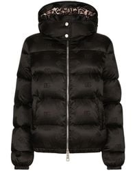 Dolce & Gabbana - Padded Satin Jacquard Down Jacket With All-Over Dg Logo - Lyst