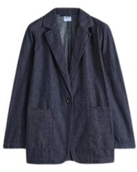 Aspesi - Jassen ,Blauw ,Denim Denim Jack Met Klassieke Knoopsluiting - Lyst
