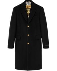 Versace - Jassen ,Zwart ,Wol Wollen Single-Breasted Jas - Lyst