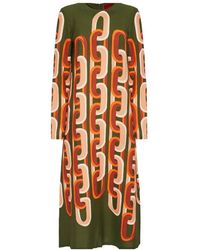 La DoubleJ - Kleedjes ,Veelkleurig ,Long Sleeve Midi Swing Jurk - Lyst