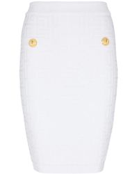 Balmain - Monogram Gebreide Rok - Lyst