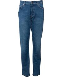ZEGNA - Jeans ,Blauw ,Katoen Straight Jeans - Lyst