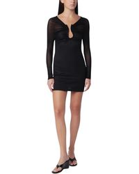 Christopher Esber - Kleedjes ,Zwart ,Orbit Ruched Sheer Rib Mini Jurk - Lyst