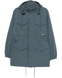 KENZO - Jassen ,Grijs ,Parka Jas Met Capuchon En Tunnelkoord - Lyst