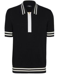Balmain - Monogrammed jacquard polo shirt - Lyst