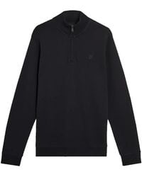 Lyle & Scott - Hoodies & Sweatvesten ,Zwart ,Katoen Superfine Katoen 1/4 Zip Sweatshirt - Lyst