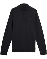 Lyle & Scott - Hoodies & Sweatvesten ,Zwart ,Katoen Superfine Katoen 1/4 Zip Sweatshirt - Lyst