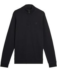 Lyle & Scott - Hoodies & Sweatvesten ,Zwart ,Katoen Superfine Katoen 1/4 Zip Sweatshirt - Lyst
