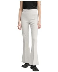 Gestuz - Broeken ,Grijs ,Polyester Wijde Broek - Lyst