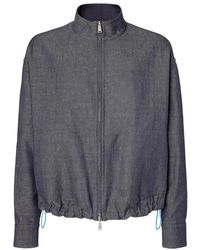 Fendi - Jassen ,Blauw ,Katoen Reversible Blouson - Lyst