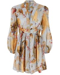 Zimmermann - Ascension Plunge Mini Jurk - Lyst