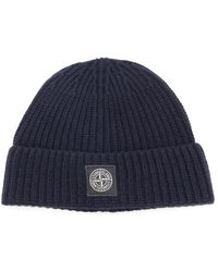 Stone Island - Logo Patch Ribbed Beanie - Lyst