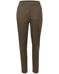 Kaffe - Braune High-Waisted Slim Fit Hose - Lyst