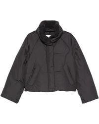 Low Classic - Jassen ,Zwart ,Gewatteerde Zwarte Hoge Nek Jas - Lyst