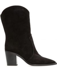 Gianvito Rossi - Classic Leather Cowboy Ankle Boots - Lyst