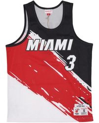 Mitchell & Ness - Fitness ,Veelkleurig ,Polyester Miami Heat Basketbal Tanktop - Lyst